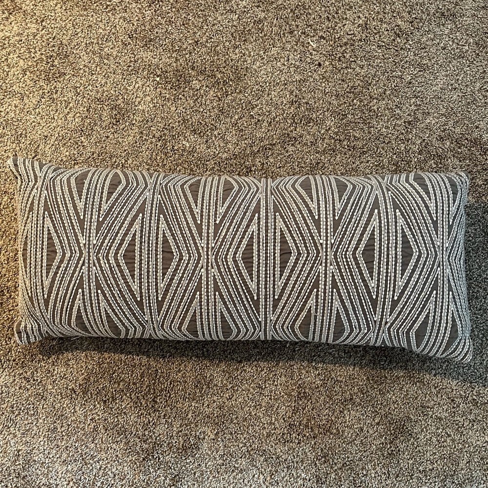 Grey Design Lumbar Pillow